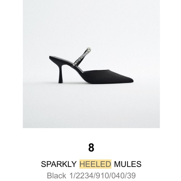 Zara Sparkly Heeled Mules - Picture 2 of 5